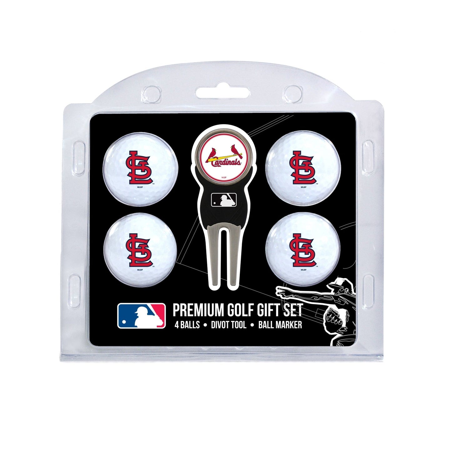 Team Golf St Louis Cardinals Golf Gift Sets - 4 Ball Gift Set - 