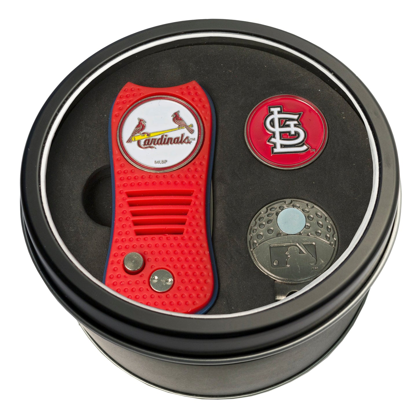 Team Golf St Louis Cardinals Golf Gift Sets - Tin - Divot Tool & Hat Clip - 