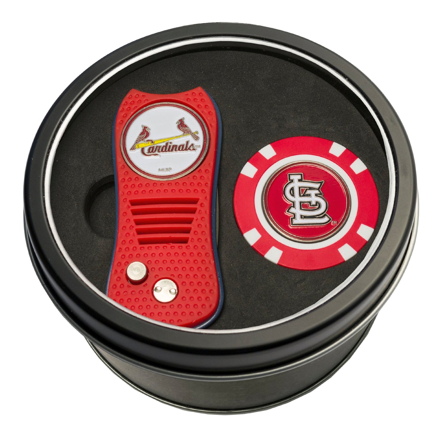 Team Golf St Louis Cardinals Golf Gift Sets - Tin - Divot Tool & Poker Chip - 