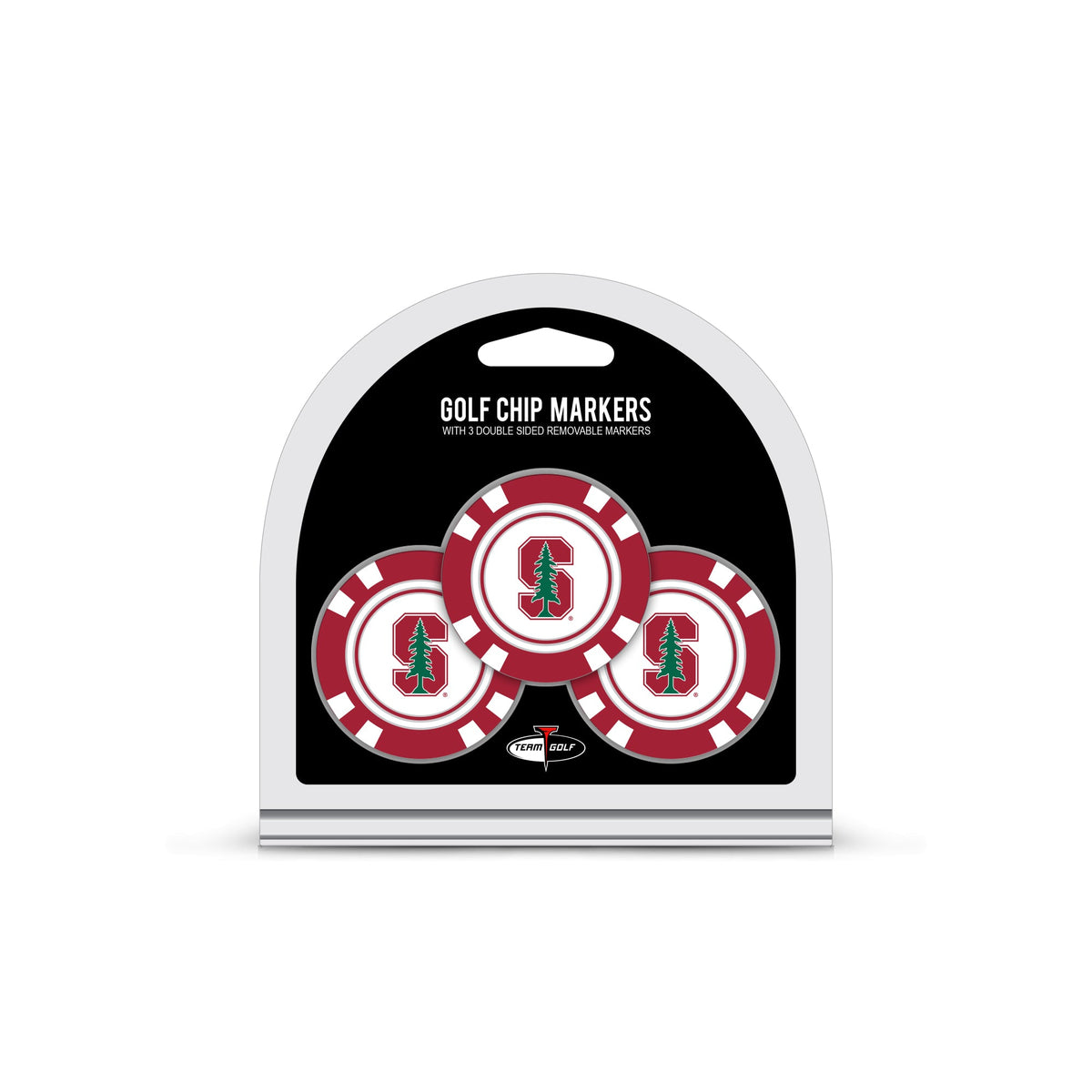 Team Golf Stanford Ball Markers - 3 Pack Golf Chip Markers - 
