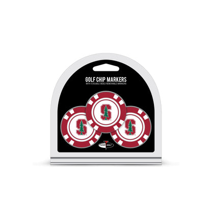 Team Golf Stanford Ball Markers - 3 Pack Golf Chip Markers - 