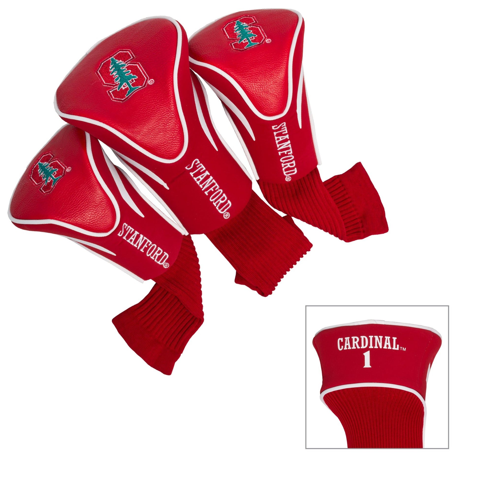 Team Golf Stanford DR/FW Headcovers - 3 Pack Contour - Embroidered
