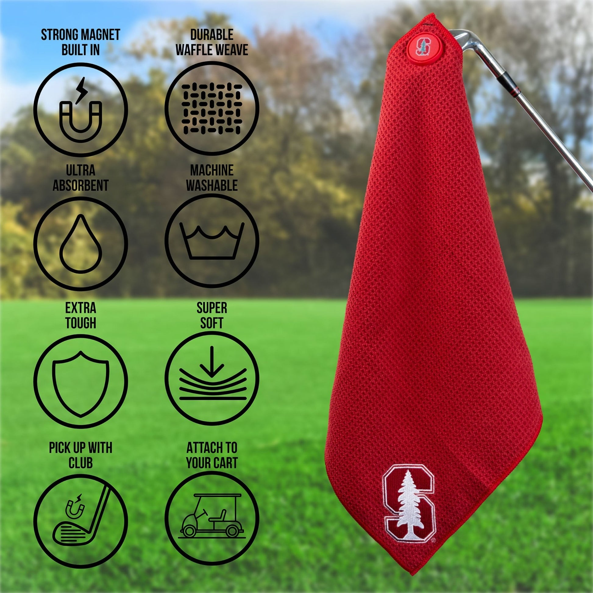 Team Golf Stanford Magnetic Golf Towel - Team Golf USA