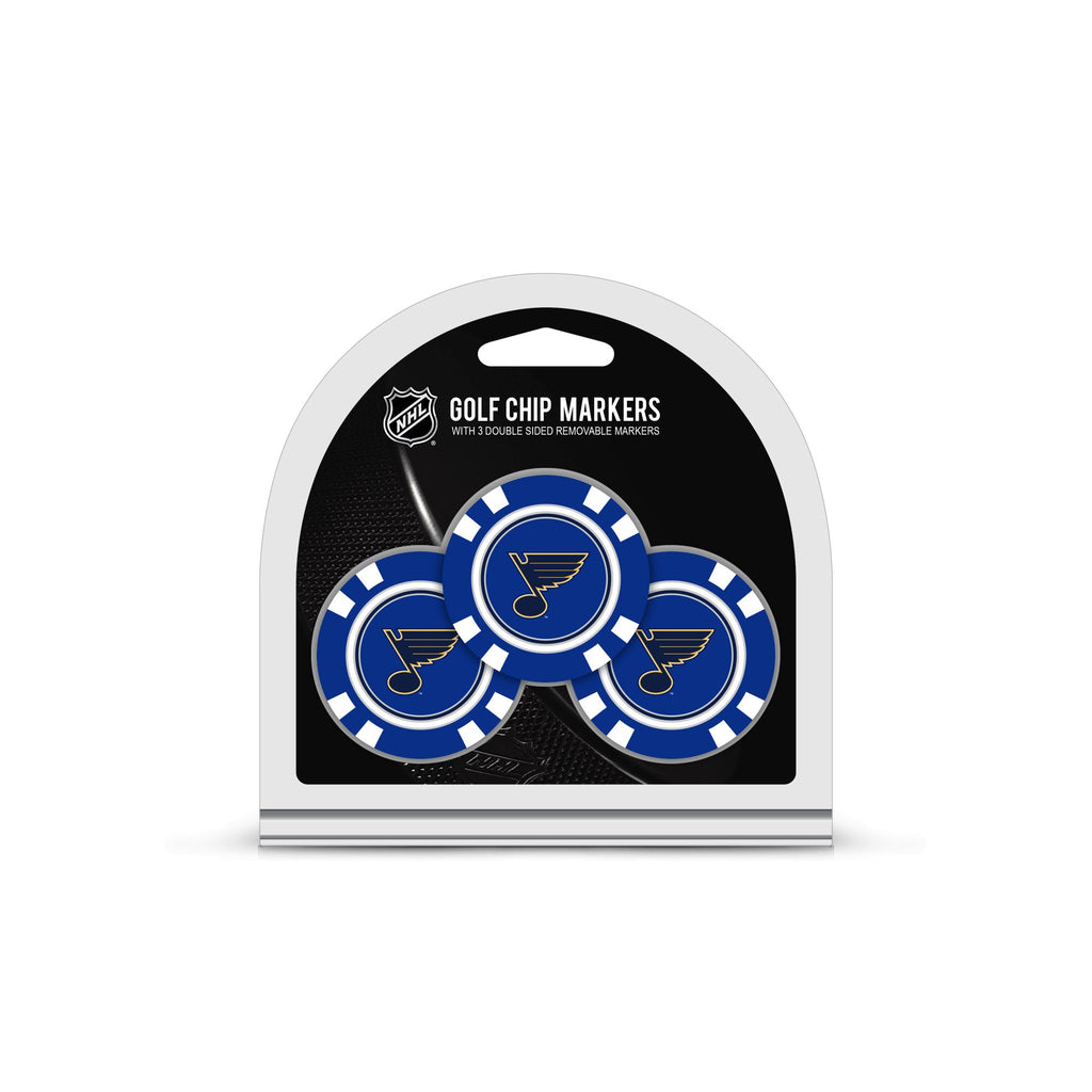 Team Golf STL Blues Ball Markers - 3 Pack Golf Chip Markers - 