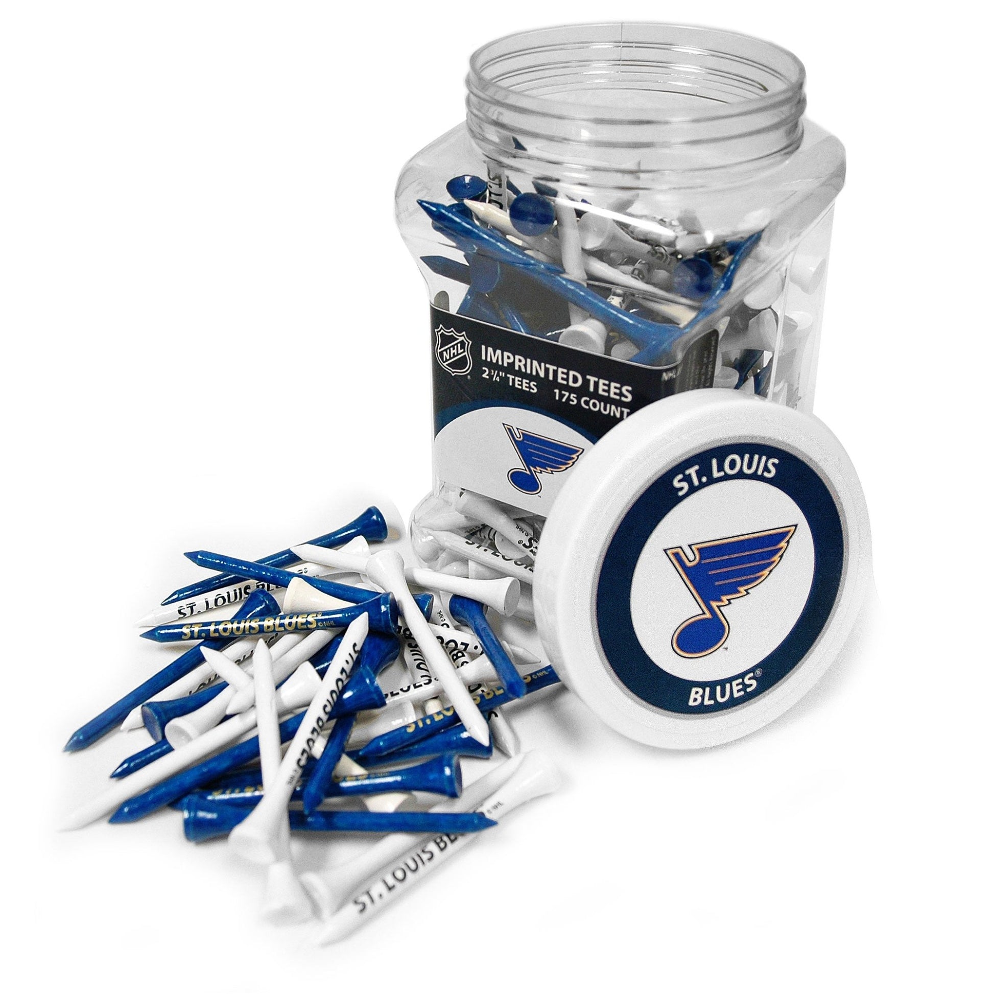 Team Golf STL Blues Golf Tees - 175 Tee Jar - 