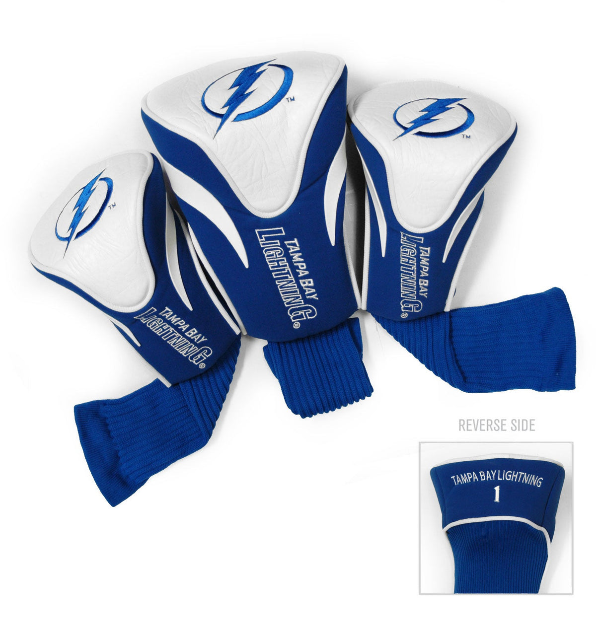 Team Golf Tampa Bay Lightning DR/FW Headcovers - 3 Pack Contour - Embroidered