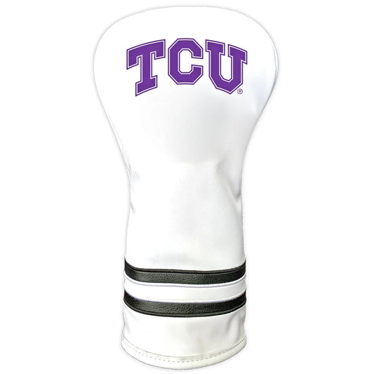 Team Golf TCU DR/FW Headcovers - Vintage Driver HC - Printed White