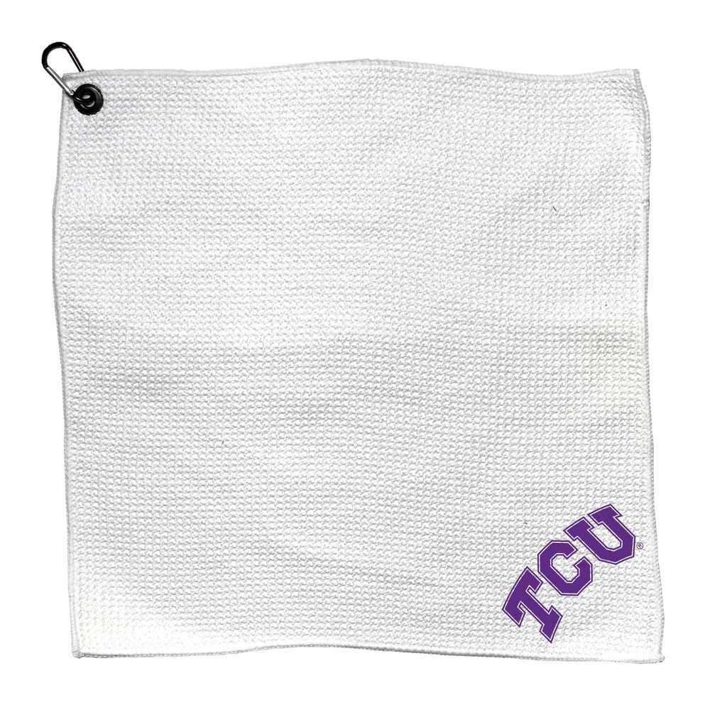 Team Golf TCU Golf Towels - Microfiber 15X15 White - 