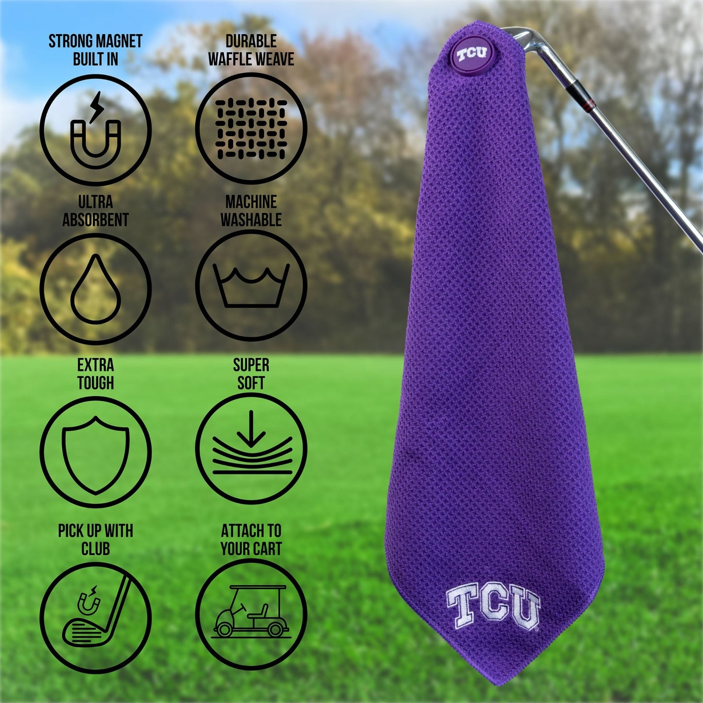 Team Golf TCU Magnetic Golf Towel - Team Golf USA
