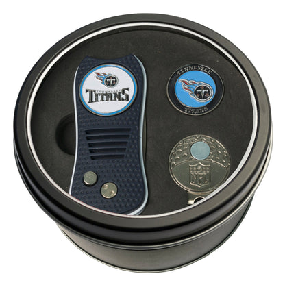 Team Golf Tennessee Titans Golf Gift Sets - Tin-Divot Tool & Hat Clip -