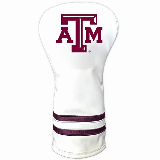 Team Golf Texas A&M DR/FW Headcovers - Vintage Driver HC - Printed White