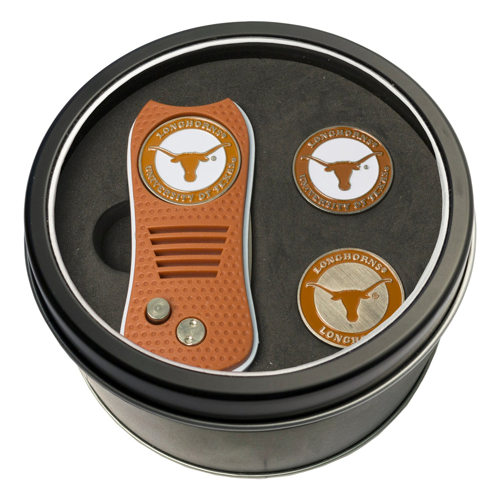 Team Golf Texas Golf Gift Sets - Tin - Divot Tool & 2 Markers - 