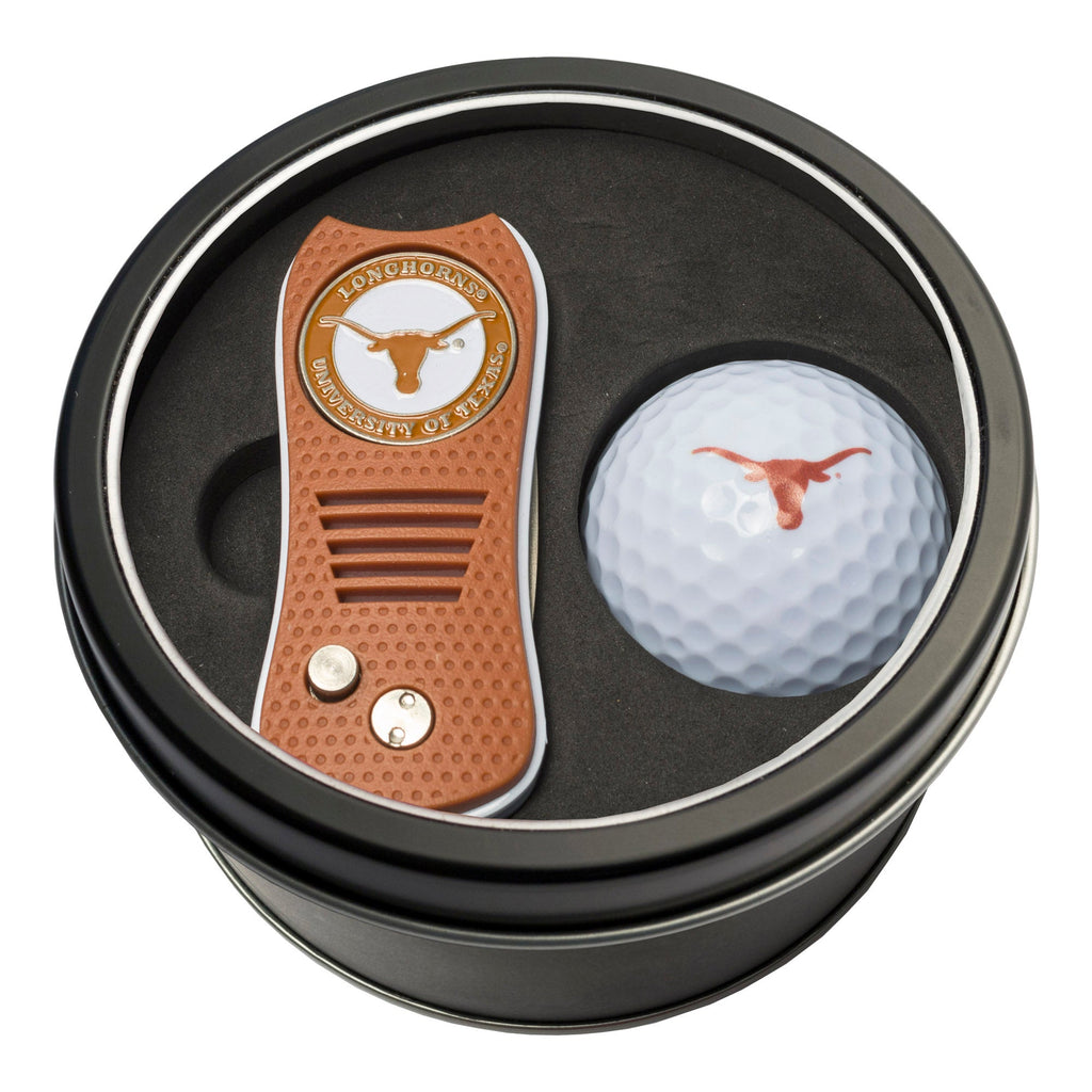 Team Golf Texas Golf Gift Sets - Tin - Divot Tool & Golf Ball - 