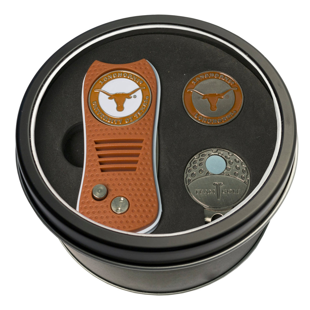 Team Golf Texas Golf Gift Sets - Tin - Divot Tool & Hat Clip - 