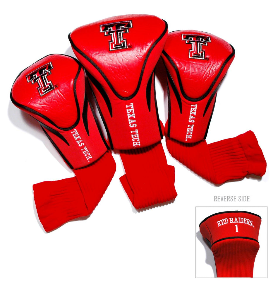 Team Golf Texas Tech DR/FW Headcovers - 3 Pack Contour - Embroidered