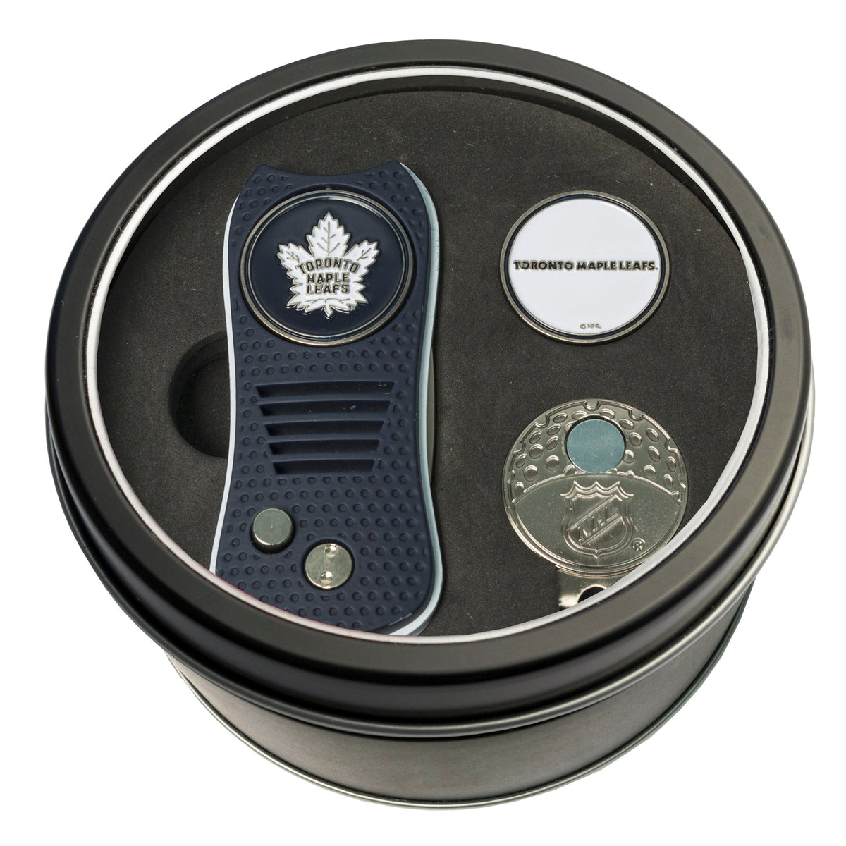 Team Golf TOR Maple Leafs Golf Gift Sets - Tin - Divot Tool & Hat Clip - 