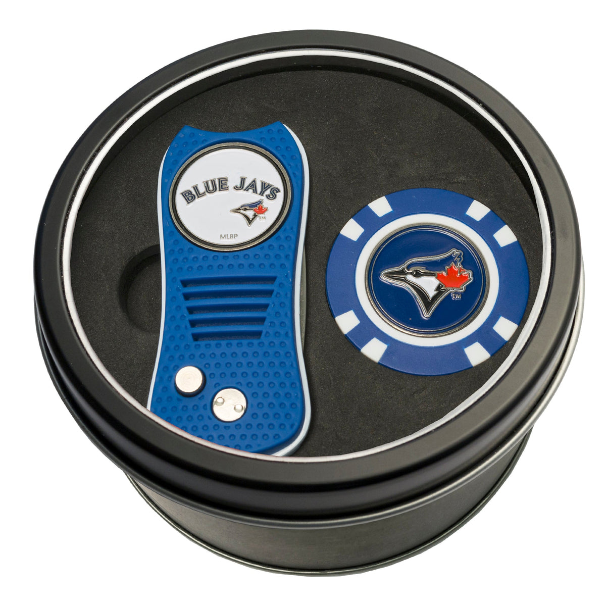 Team Golf Toronto Blue Jays Golf Gift Sets - Tin - Divot Tool & Poker Chip - 