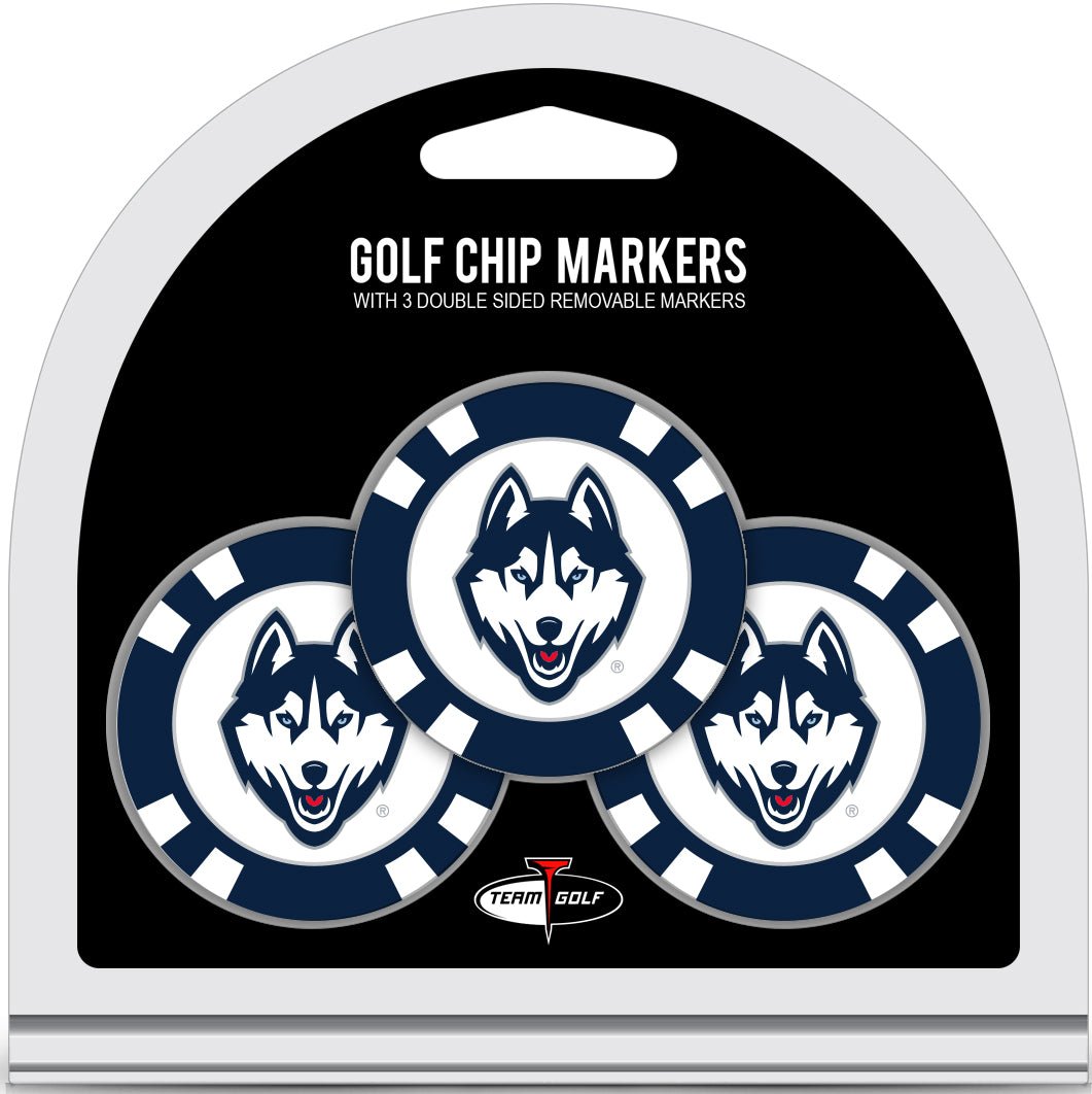 Team Golf UCONN Ball Markers - 3 Pack Golf Chip Markers - 