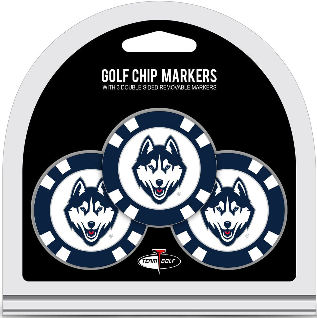 Team Golf UCONN Ball Markers - 3 Pack Golf Chip Markers - 