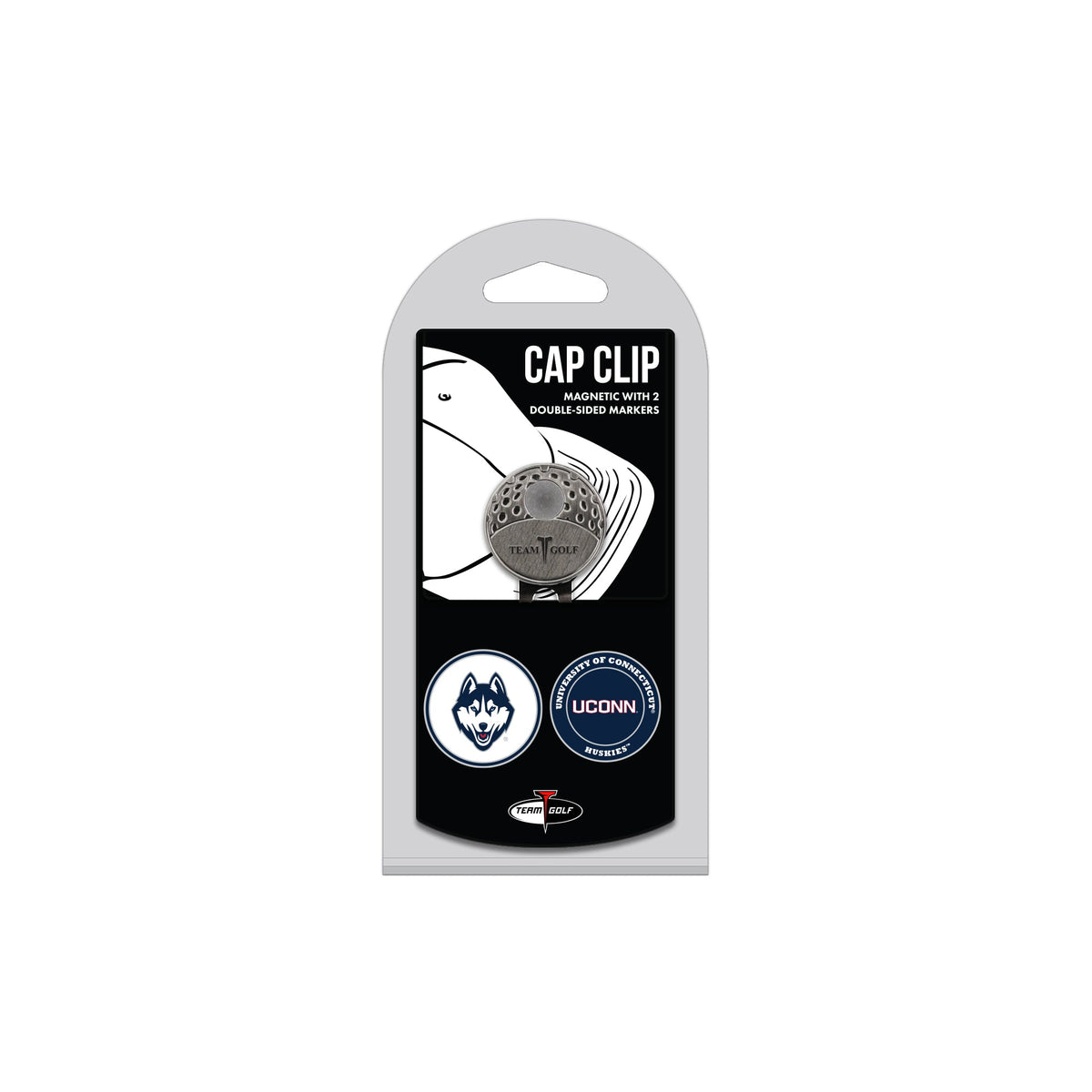Team Golf UCONN Ball Markers - Hat Clip - 2 markers - 