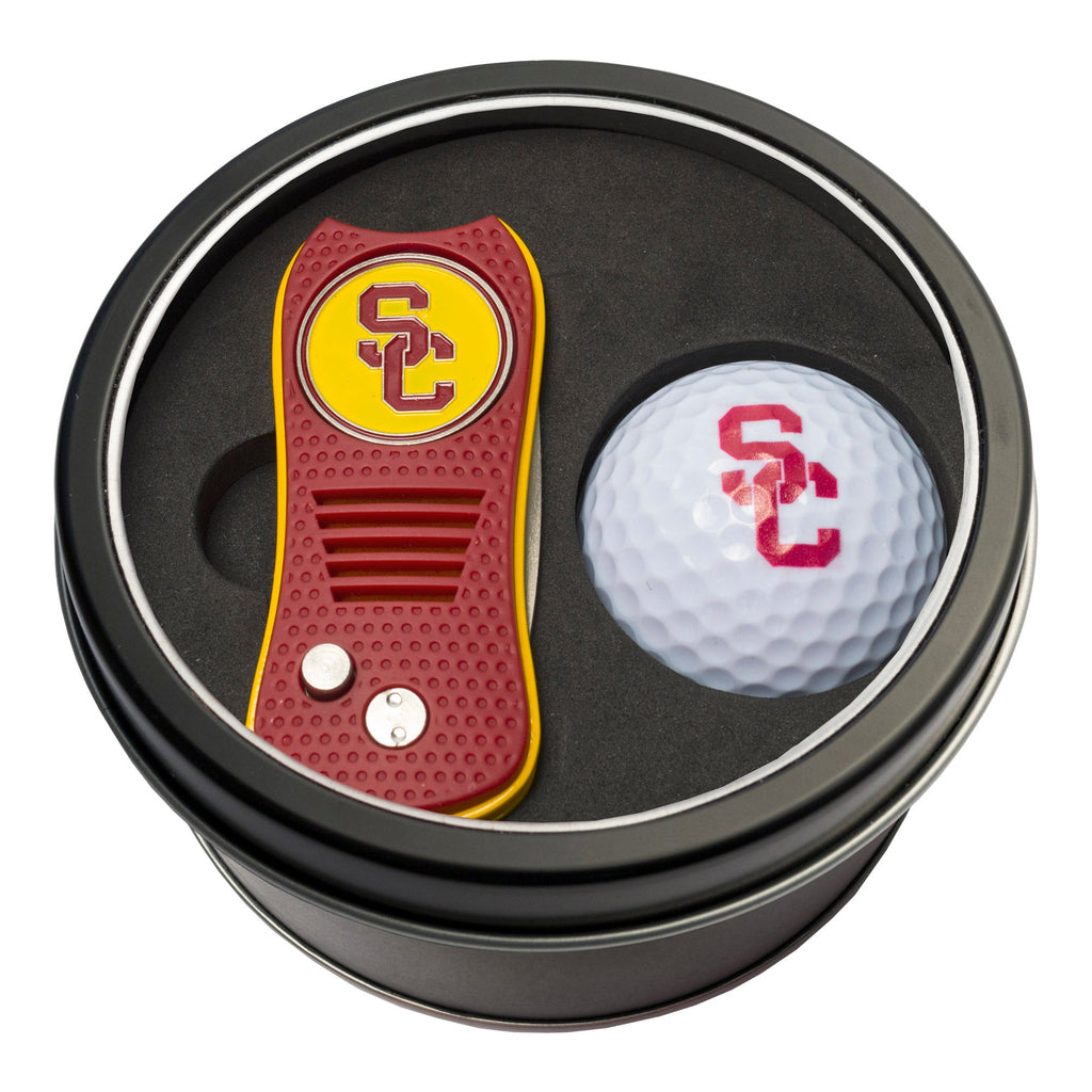 Team Golf USC Golf Gift Sets - Tin - Divot Tool & Golf Ball - 