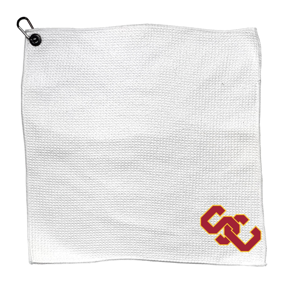 Team Golf USC Golf Towels - Microfiber 15X15 White - 