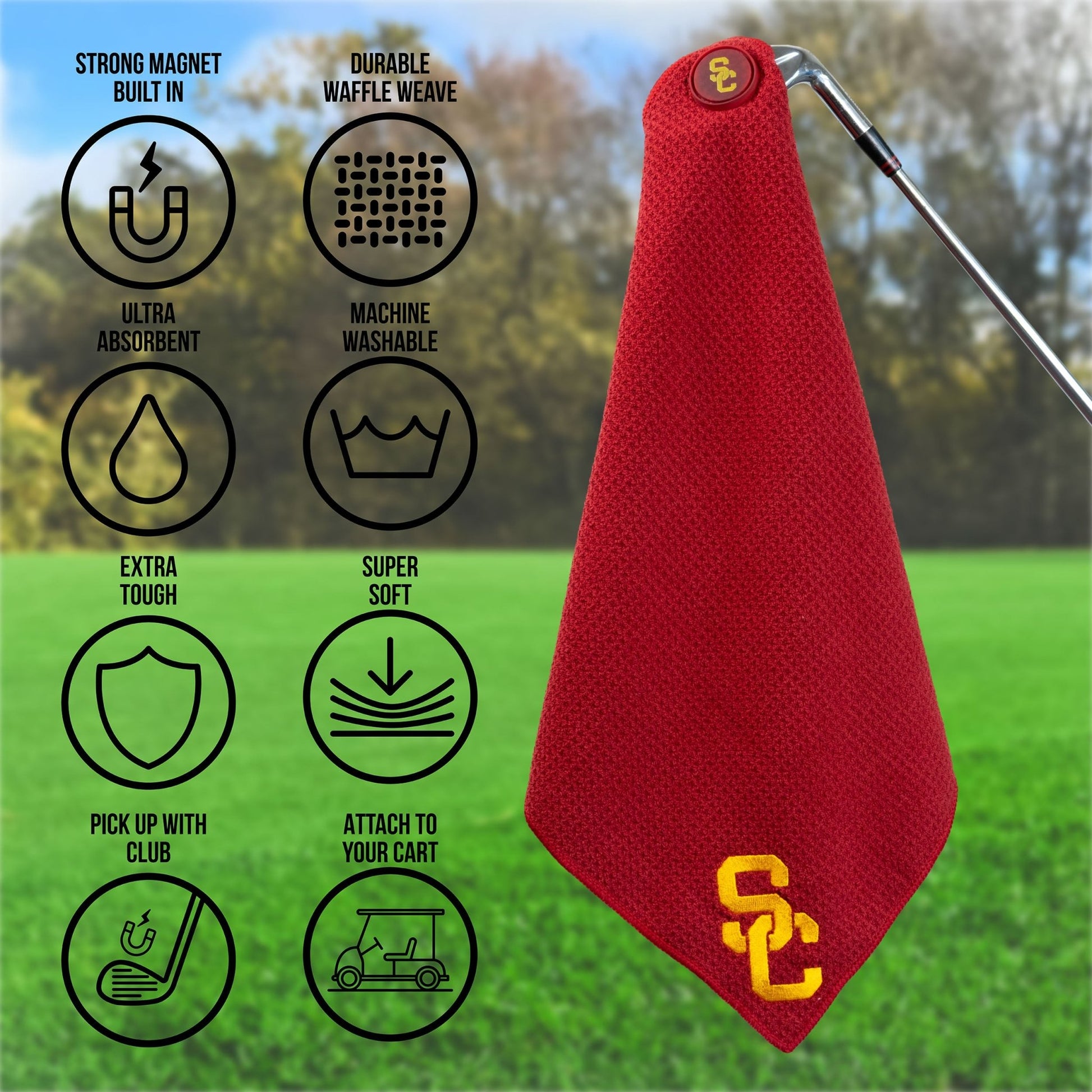 Team Golf USC Magnetic Golf Towel - Team Golf USA