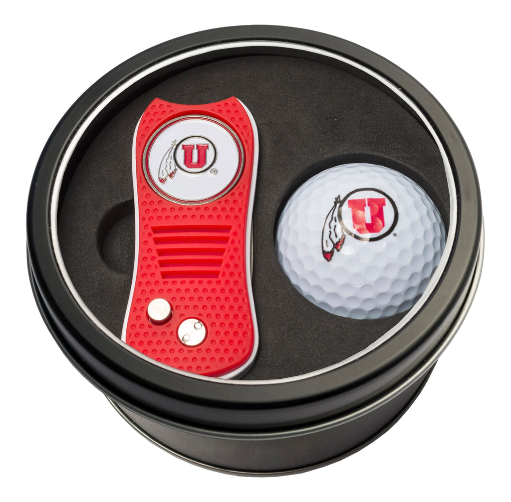 Team Golf Utah Golf Gift Sets - Tin - Divot Tool & Golf Ball - 