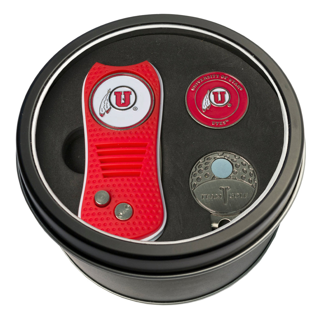 Team Golf Utah Golf Gift Sets - Tin - Divot Tool & Hat Clip - 