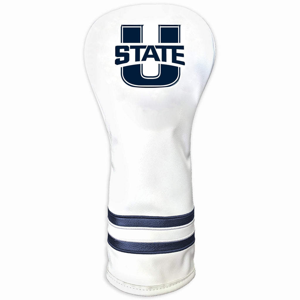 Team Golf Utah St DR/FW Headcovers - Vintage Driver HC - Printed White