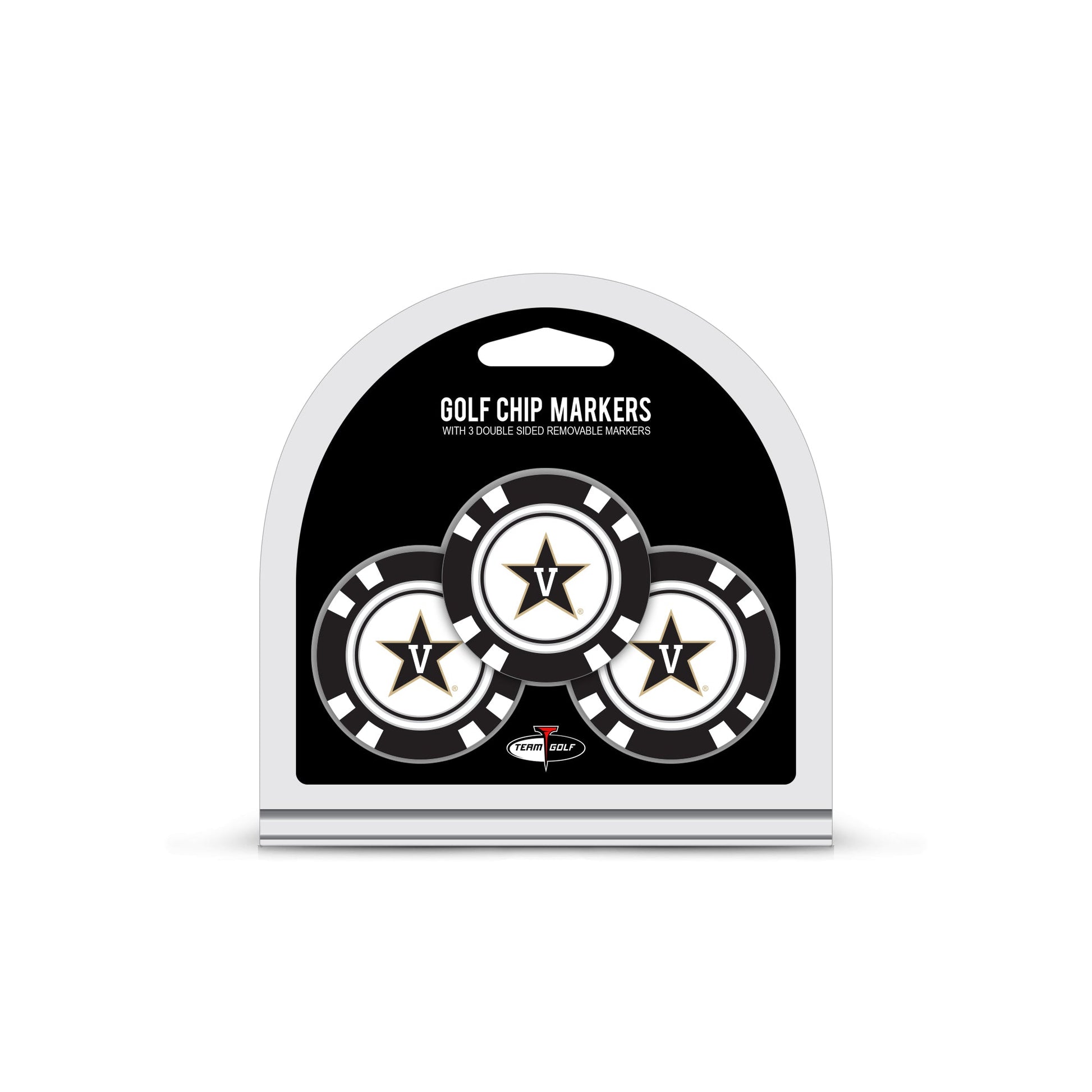 Team Golf Vanderbilt Ball Markers - 3 Pack Golf Chip Markers - 
