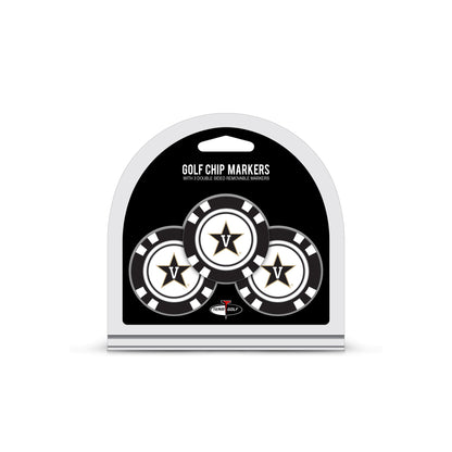 Team Golf Vanderbilt Ball Markers - 3 Pack Golf Chip Markers - 