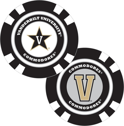 Team Golf Vanderbilt Ball Markers - Golf Chip Marker - 