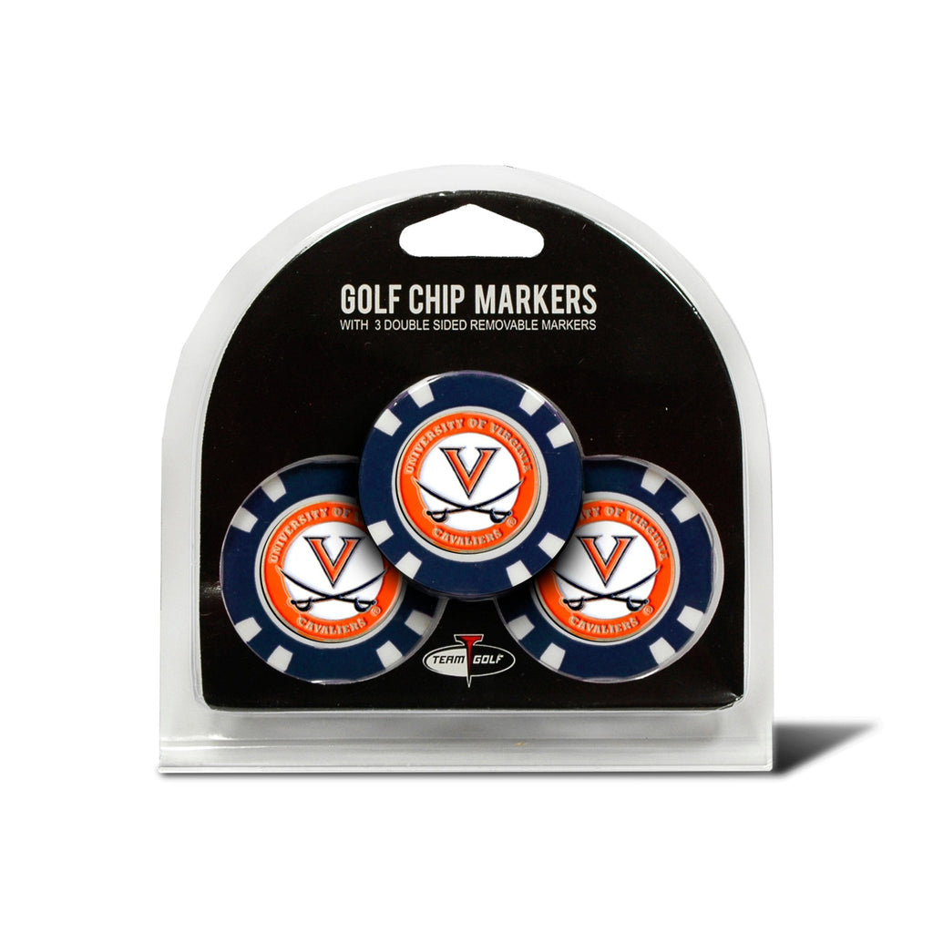 Team Golf Virginia Ball Markers - 3 Pack Golf Chip Markers - 