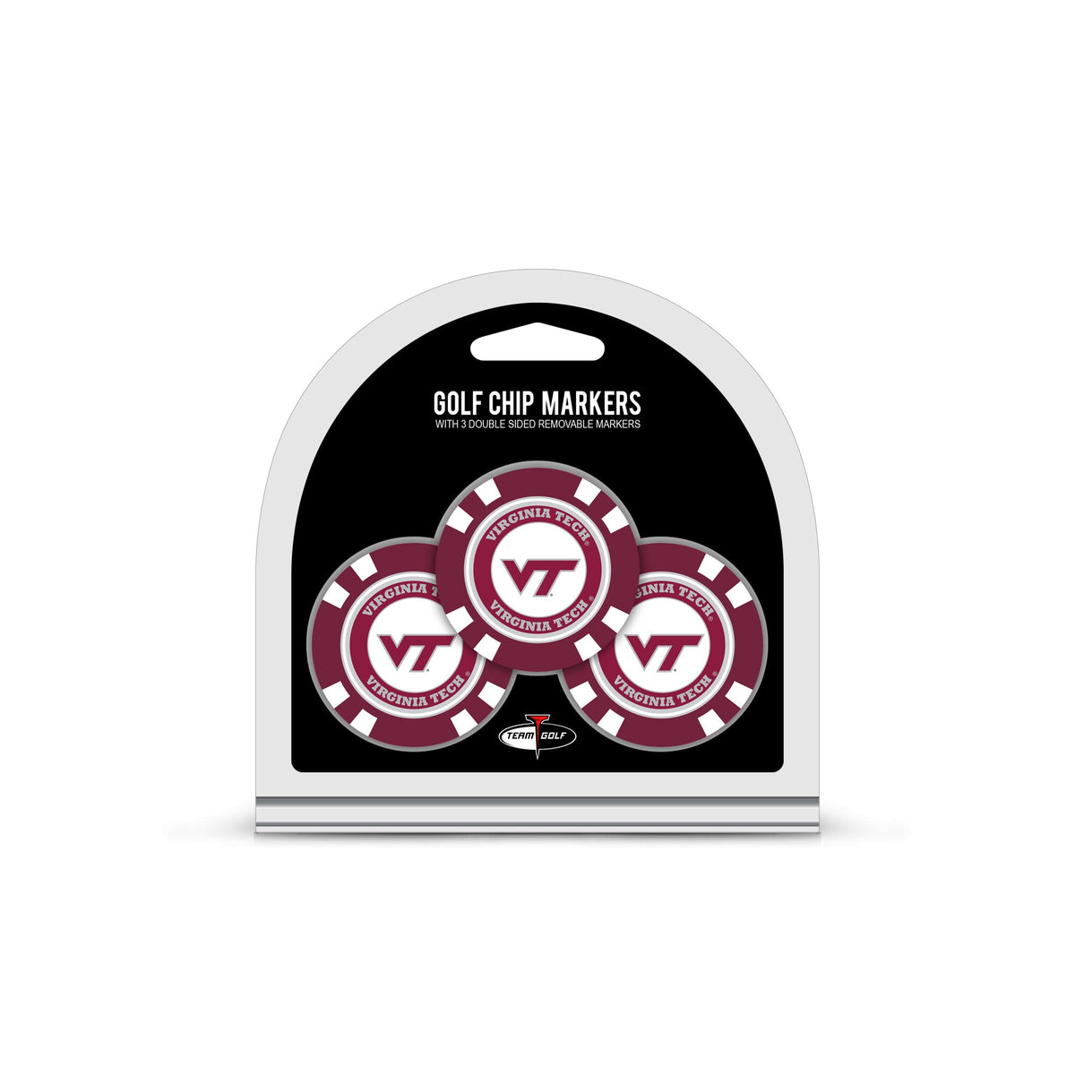 Team Golf Virginia Tech Ball Markers - 3 Pack Golf Chip Markers - 