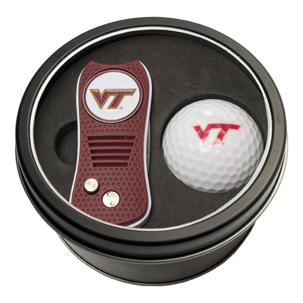 Team Golf Virginia Tech Golf Gift Sets - Tin - Divot Tool & Golf Ball - 