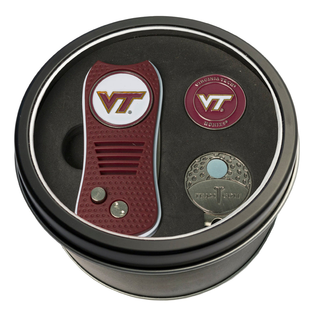 Team Golf Virginia Tech Golf Gift Sets - Tin - Divot Tool & Hat Clip - 