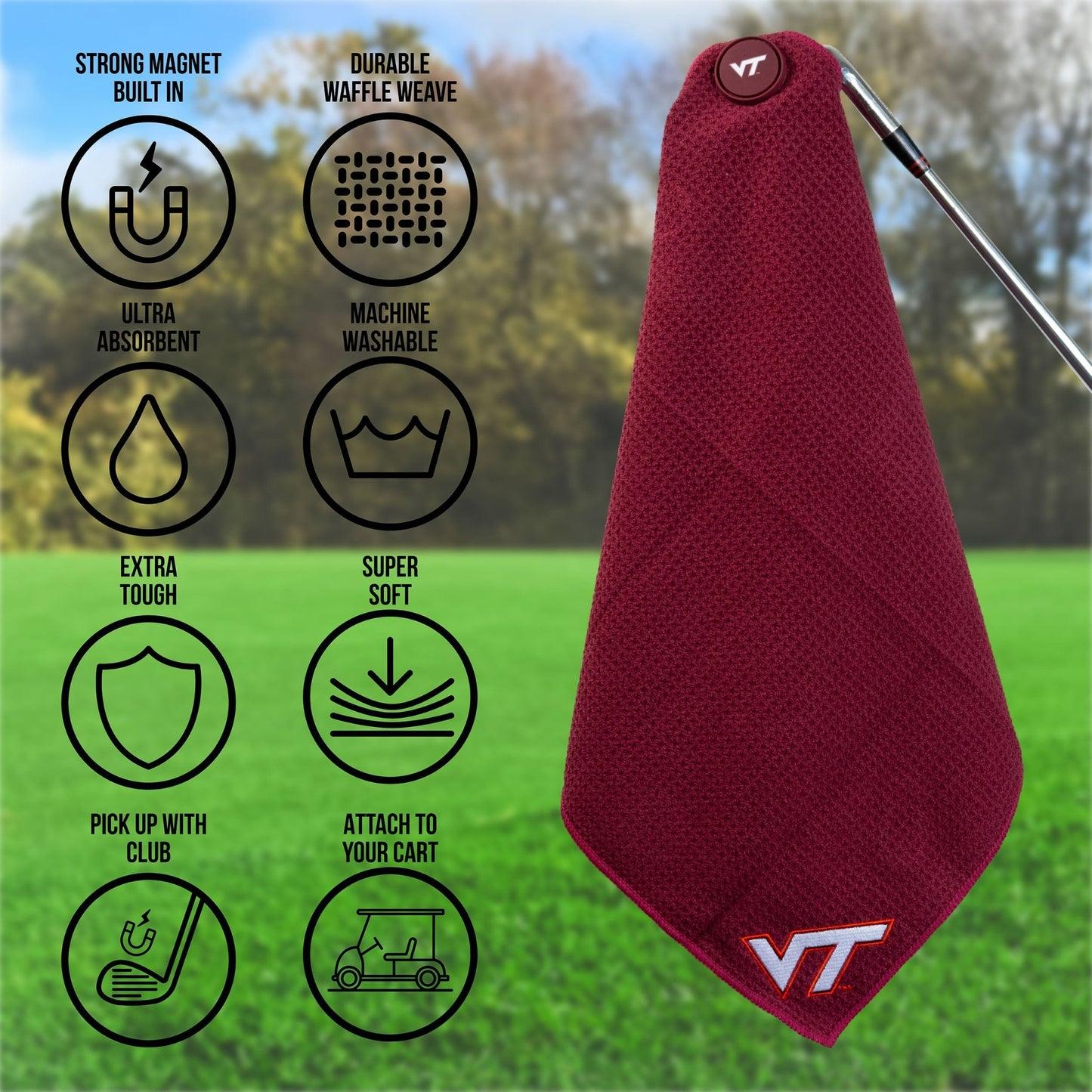 Team Golf Virginia Tech Magnetic Golf Towel - Team Golf USA