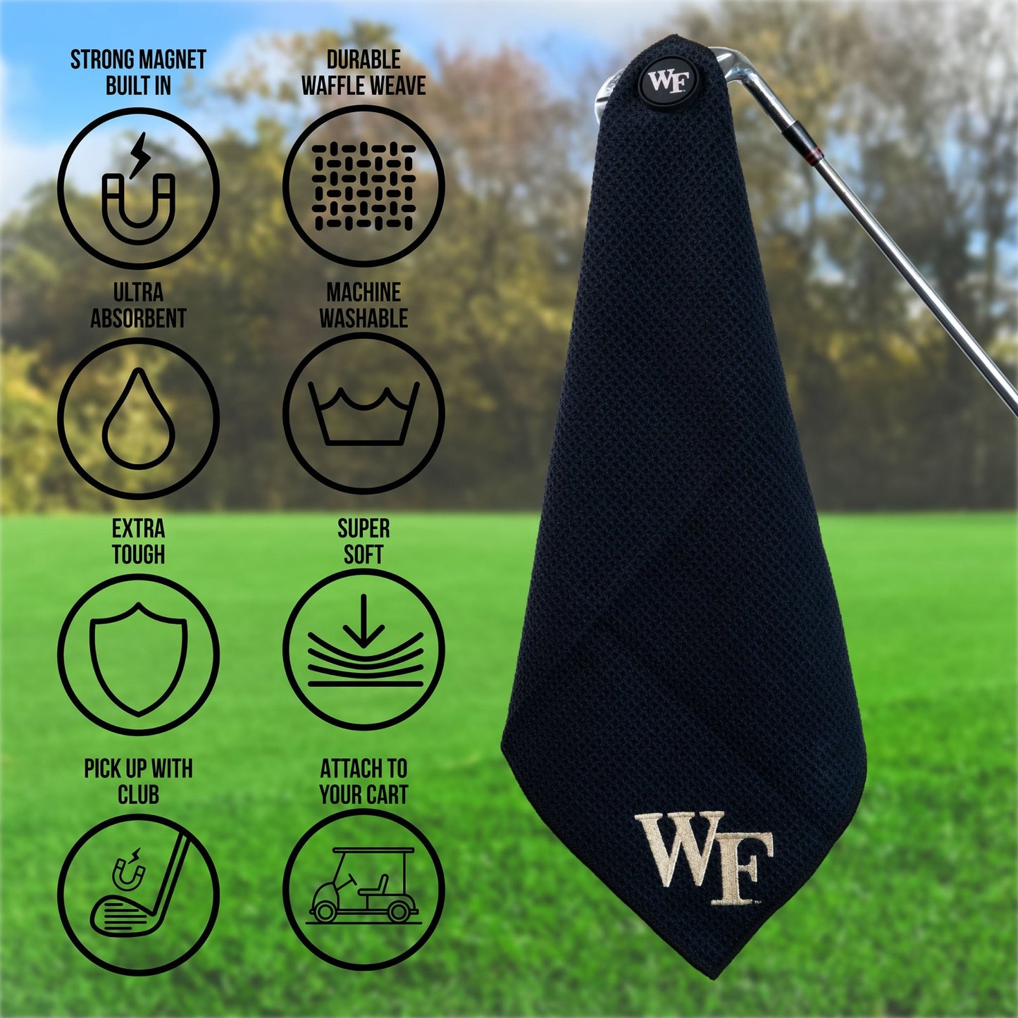 Team Golf Wake Forest Magnetic Golf Towel - Team Golf USA