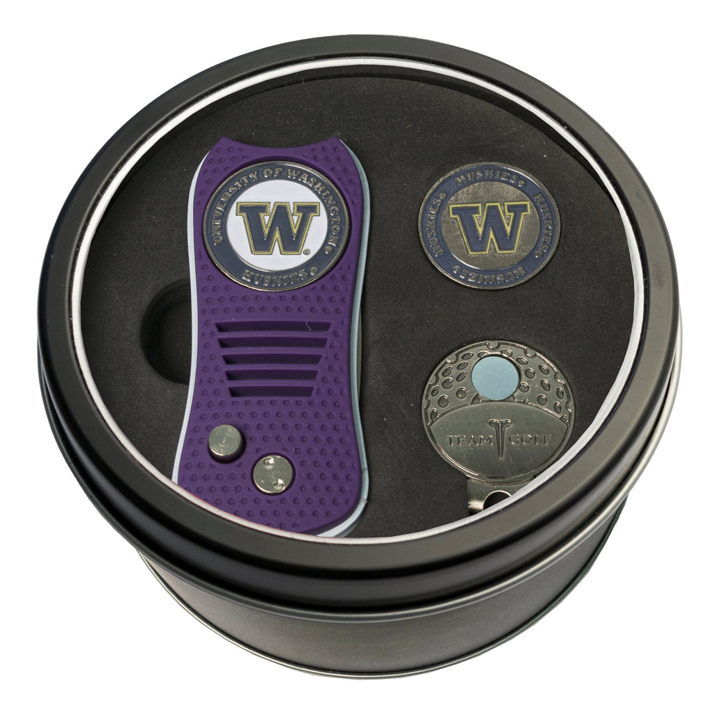 Team Golf Washington Golf Gift Sets - Tin - Divot Tool & Hat Clip - 