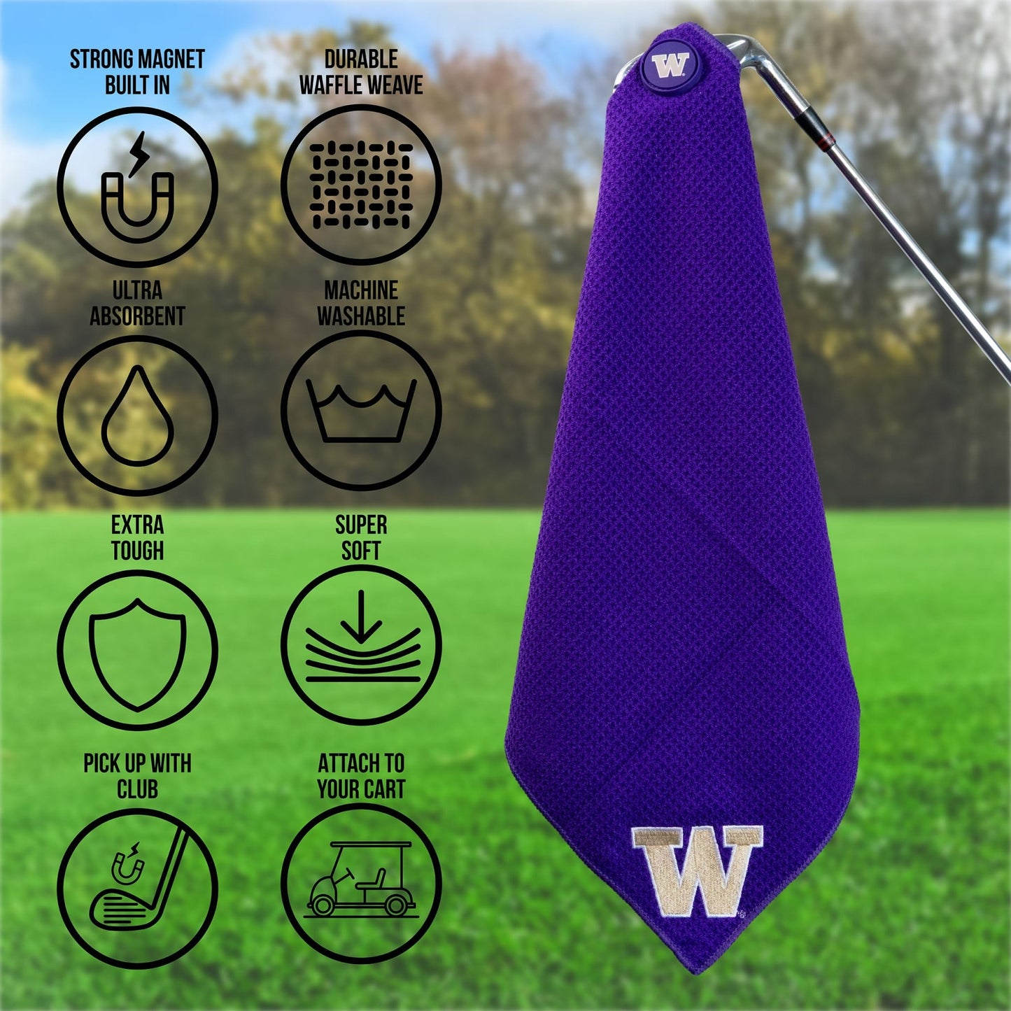 Team Golf Washington Magnetic Golf Towel - Team Golf USA