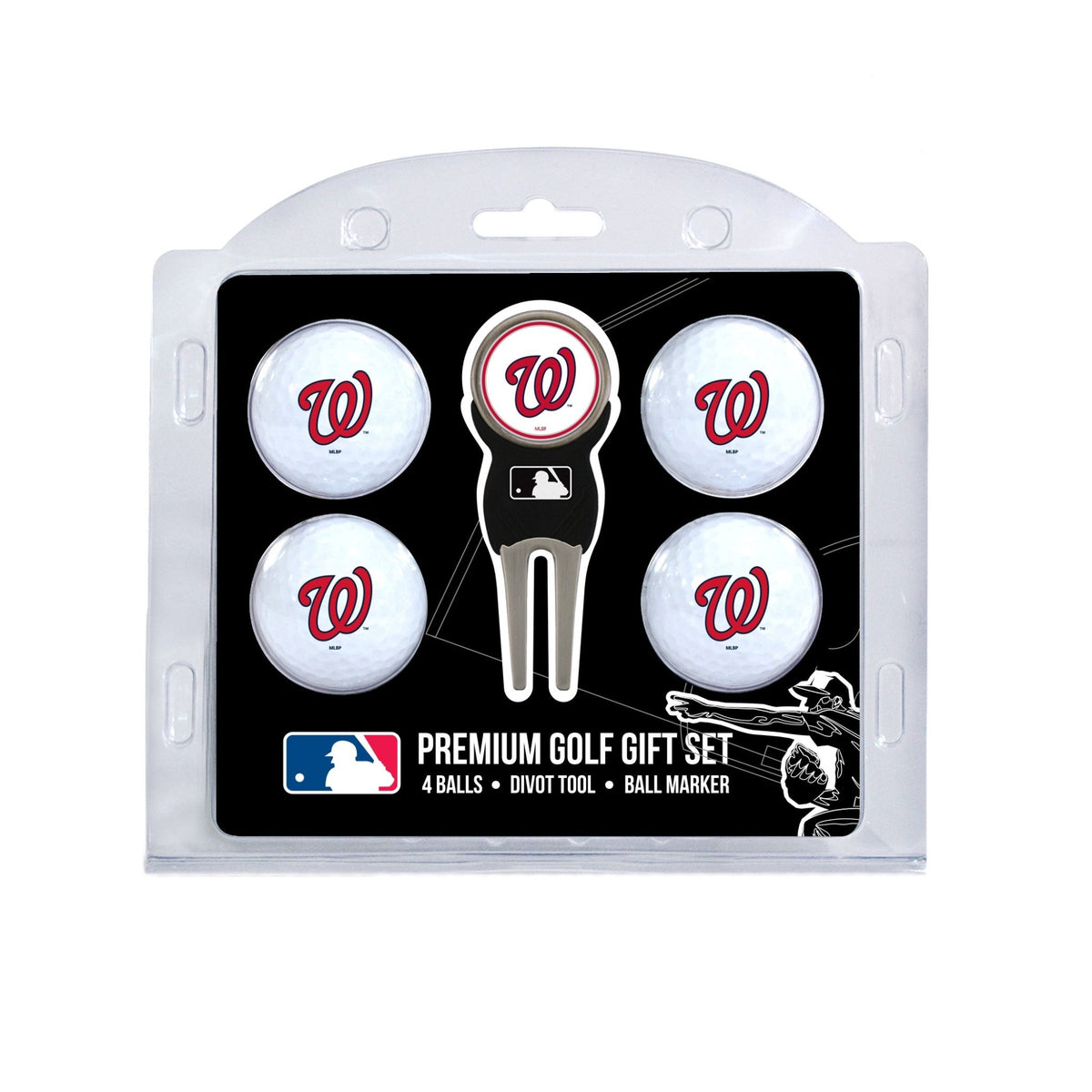 Team Golf Washington Nationals Golf Gift Sets - 4 Ball Gift Set - 