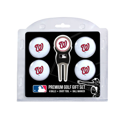Team Golf Washington Nationals Golf Gift Sets - 4 Ball Gift Set - 