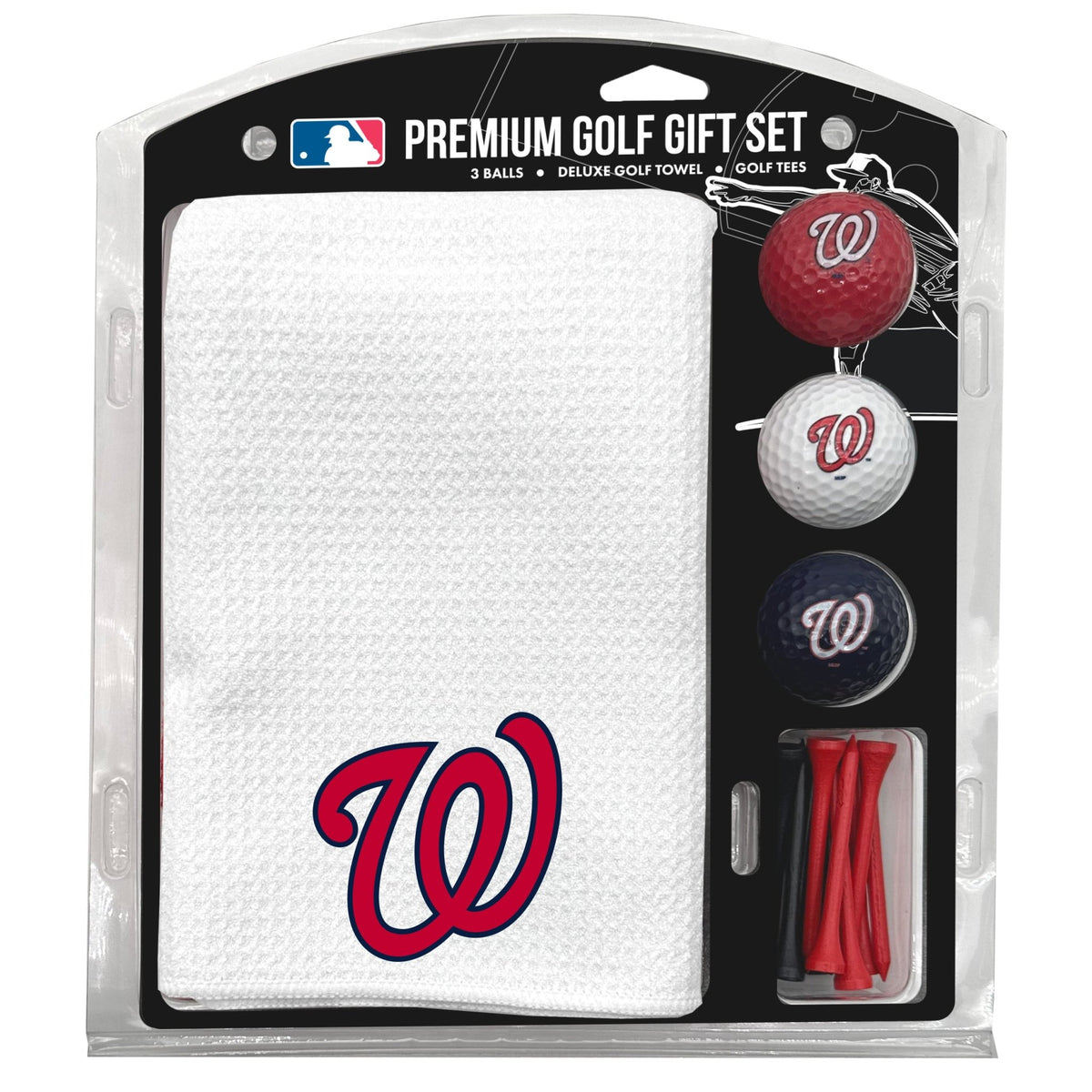 Team Golf Washington Nationals Golf Gift Sets - Microfiber Towel Gift Set - White - 