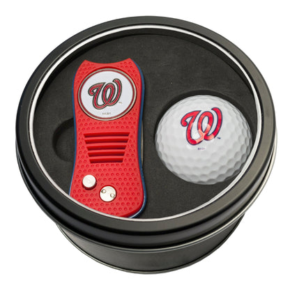 Team Golf Washington Nationals Golf Gift Sets - Tin - Divot Tool & Golf Ball - 