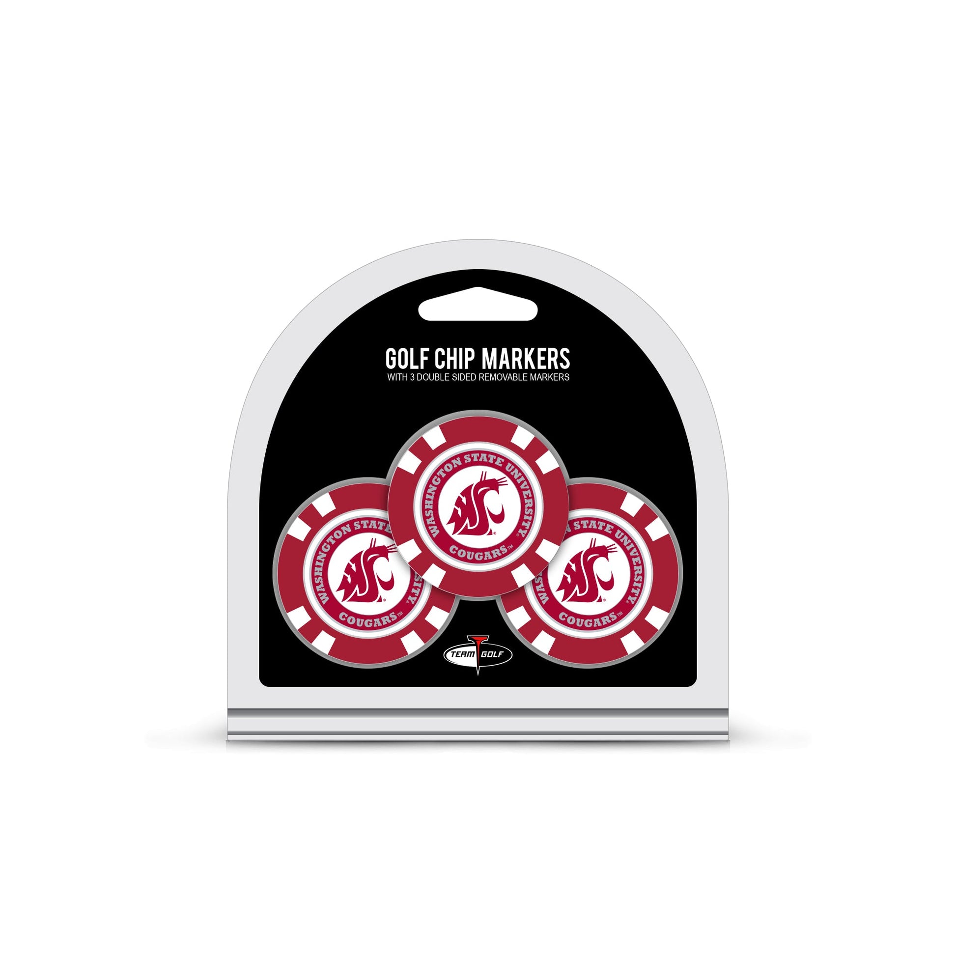 Team Golf Washington St Ball Markers - 3 Pack Golf Chip Markers - 