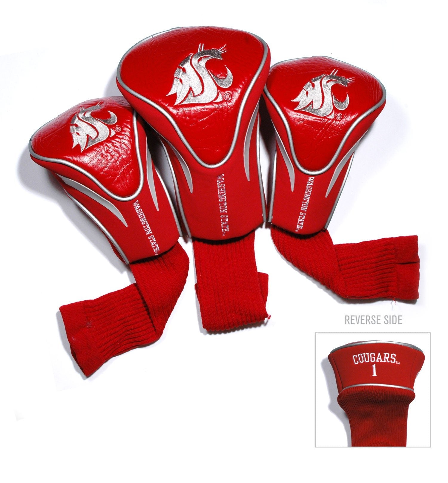 Team Golf Washington St DR/FW Headcovers - 3 Pack Contour - Embroidered