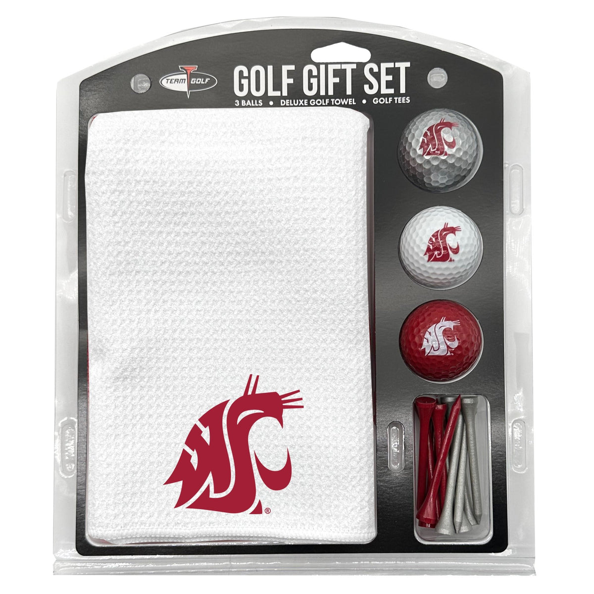 Team Golf Washington St Golf Gift Sets - Microfiber Towel Gift Set - White - 