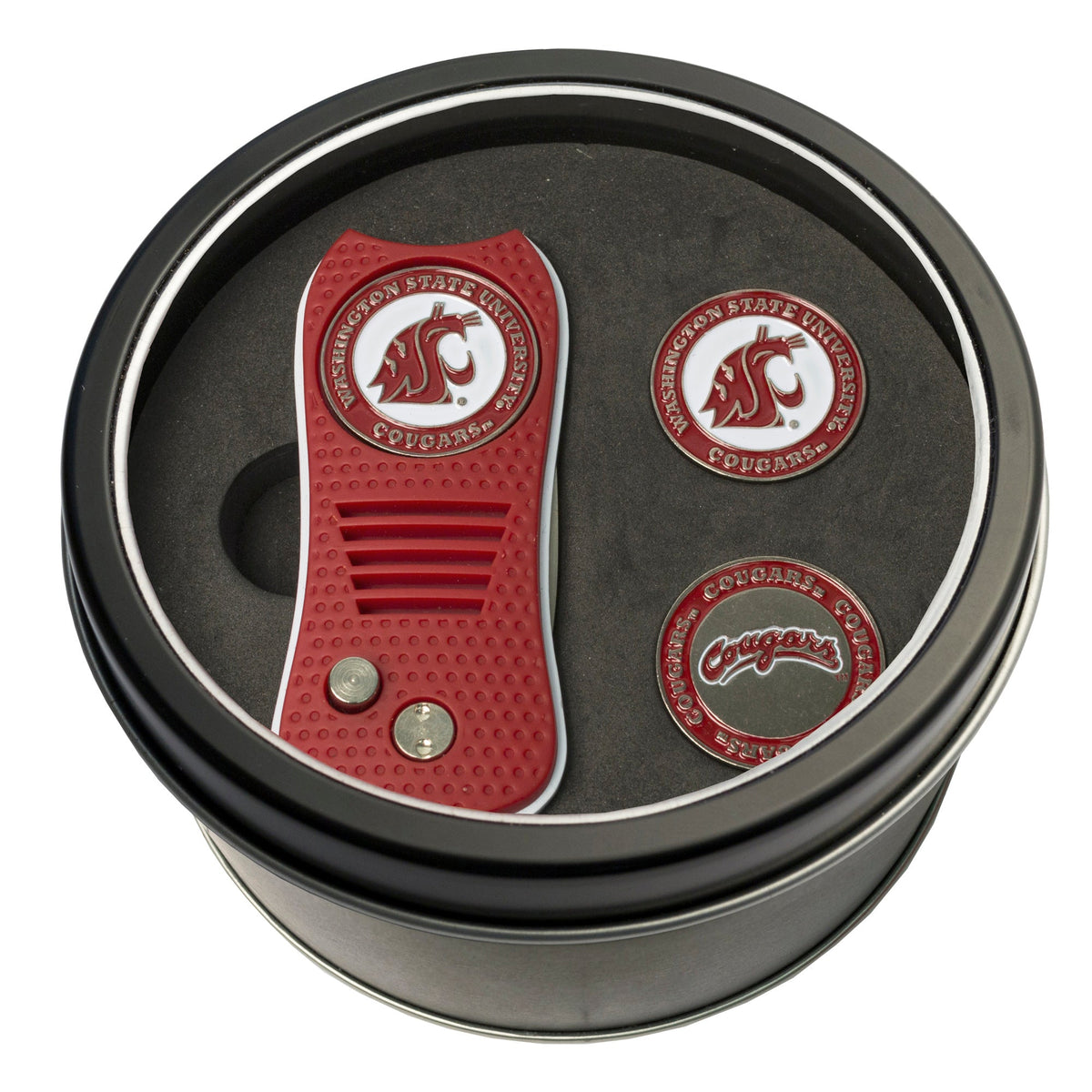 Team Golf Washington St Golf Gift Sets - Tin - Divot Tool & 2 Markers - 