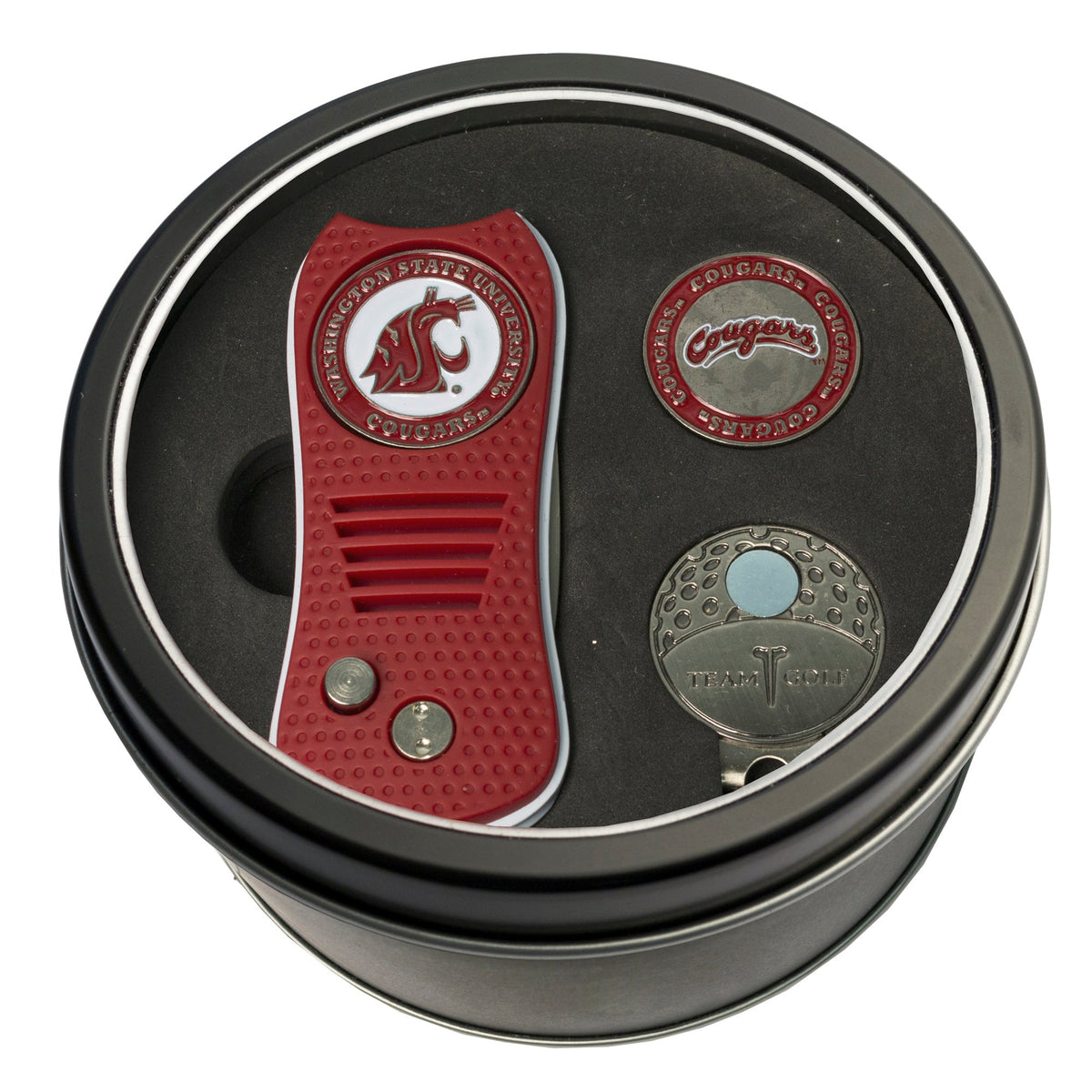 Team Golf Washington St Golf Gift Sets - Tin - Divot Tool & Hat Clip - 